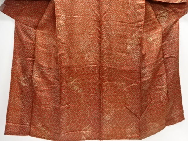  アンティーク　綸子花薬玉模様着物